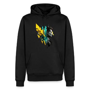 cyber punk No103 - Männer Premium Bio Hoodie - Schwarz - Vorne - Nico (187cm)
