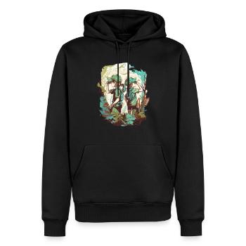 Die kleinen Entdecker - Männer Premium Bio Hoodie - Schwarz - Vorne - Nico (187cm)
