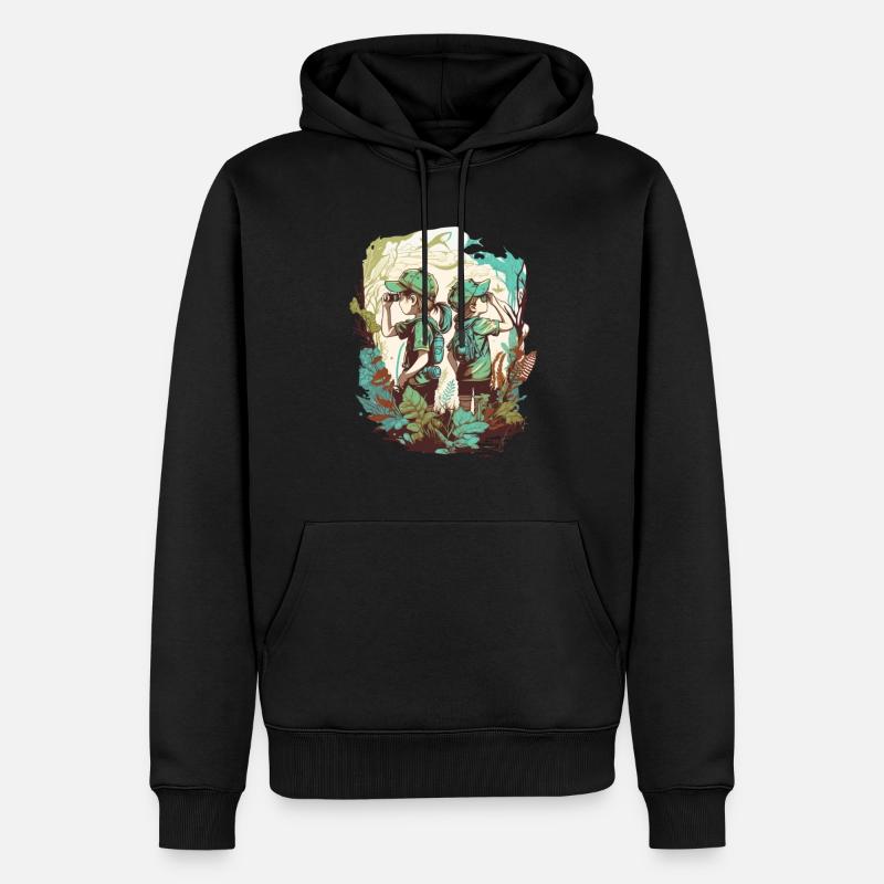 Les petits explorateurs - Sweat à capuche Premium bio Homme - noir