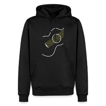 Poesie Gitarre | Konzert, Gitarrenunterricht - Männer Premium Bio Hoodie - Schwarz - Vorne - Nico (187cm)