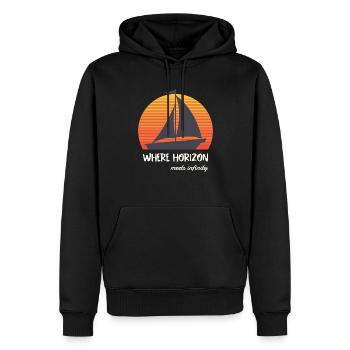 Wo Horizon auf Infinity Sailing T-Shirt trifft - Männer Premium Bio Hoodie - Schwarz - Vorne - Nico (187cm)