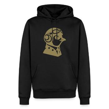 Pinguin Pilot Flugzeug fliegen Flugschein - Männer Premium Bio Hoodie - Schwarz - Vorne - Nico (187cm)