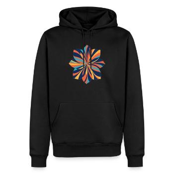 Flower swirls - Men’s Premium Organic Hoodie - black - Front - Nico (187cm)