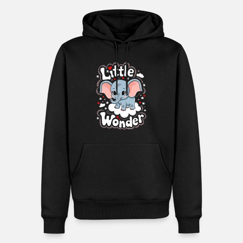 Kleines Wunder Elefantenkind - Männer Premium Bio Hoodie - Schwarz