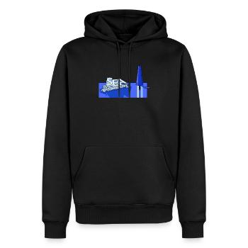 MEER DER GEDANKEN - Männer Premium Bio Hoodie - Schwarz - Vorne - Nico (187cm)