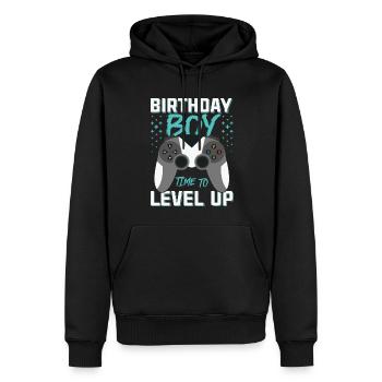 Birthday Boy Il est temps de monter de niveau En ce qui concerne l’anniversaire du jeu vidéo - Sweat à capuche Premium bio Homme - noir - Devant - Nico (187cm)