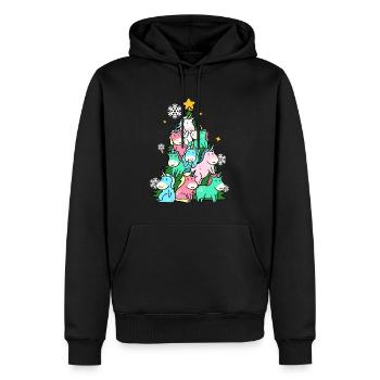 Einhorn-Tanne - Männer Premium Bio Hoodie - Schwarz - Vorne - Nico (187cm)