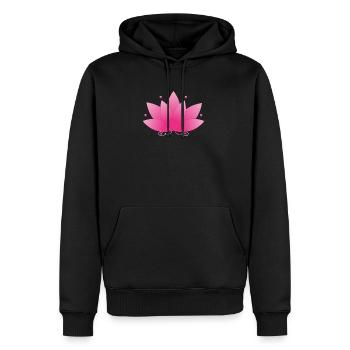 fleur de lotus - Sweat à capuche Premium bio Homme - noir - Devant - Nico (187cm)