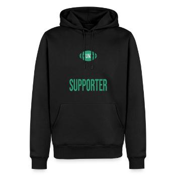 rugby supporter bogosse club rugby US Montauban - Sweat à capuche Premium bio Homme - noir - Devant - Nico (187cm)