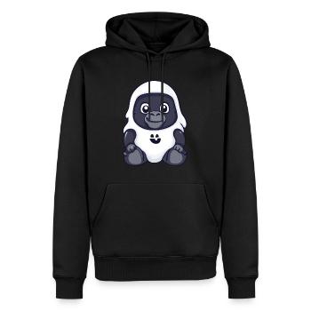 Gorille Halloween Bande dessinée Fantôme - Sweat à capuche Premium bio Homme - noir - Devant - Nico (187cm)