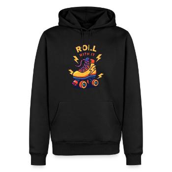 Buntes Rollschuh Motiv - Männer Premium Bio Hoodie - Schwarz - Vorne - Nico (187cm)