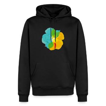 Farbrausch - Männer Premium Bio Hoodie - Schwarz - Vorne - Nico (187cm)