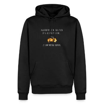 je ne fait rien je me repose procrastination - Sweat à capuche Premium bio Homme - noir - Devant - Nico (187cm)