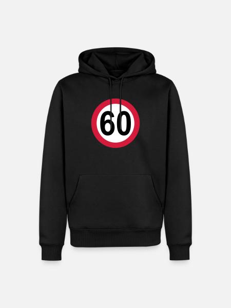 60 - Sweat à capuche Premium bio Homme - noir