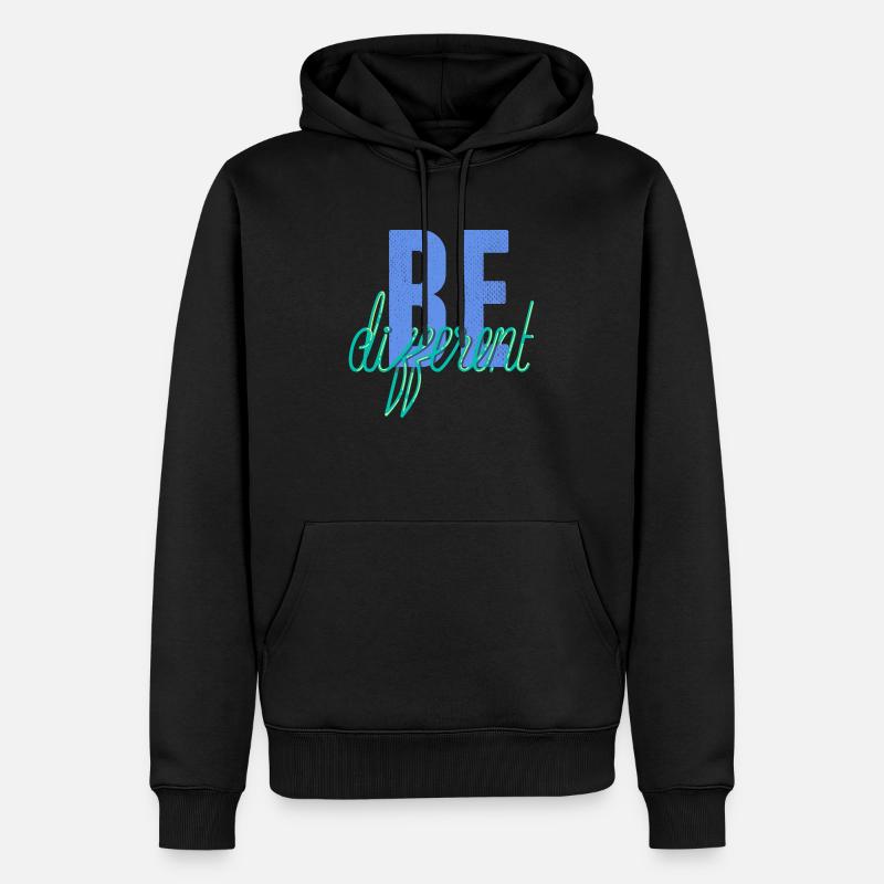 Be different- Sei anders! - Männer Premium Bio Hoodie - Schwarz