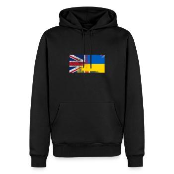 Britische ukrainische Hälfte Ukraine Halb UK Flagge - Männer Premium Bio Hoodie - Schwarz - Vorne - Nico (187cm)