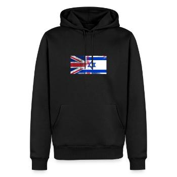 Britannique d'Israël moitié Israël moitié du Royaume-Uni Drapeau - Sweat à capuche Premium bio Homme - noir - Devant - Nico (187cm)