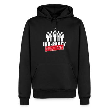JGA Party Bräutigam - Männer Premium Bio Hoodie - Schwarz - Vorne - Nico (187cm)