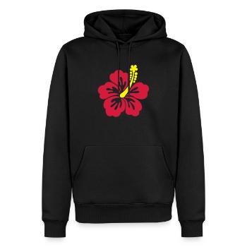 hibiscus tahiti - Männer Premium Bio Hoodie - Schwarz - Vorne - Nico (187cm)