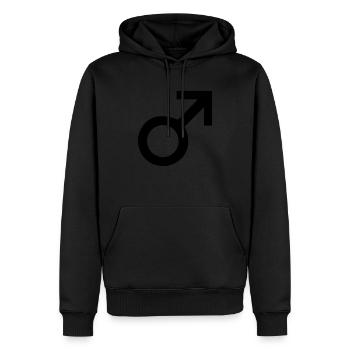mars_and_male_symbol - Sweat à capuche Premium bio Homme - noir - Devant - Nico (187cm)
