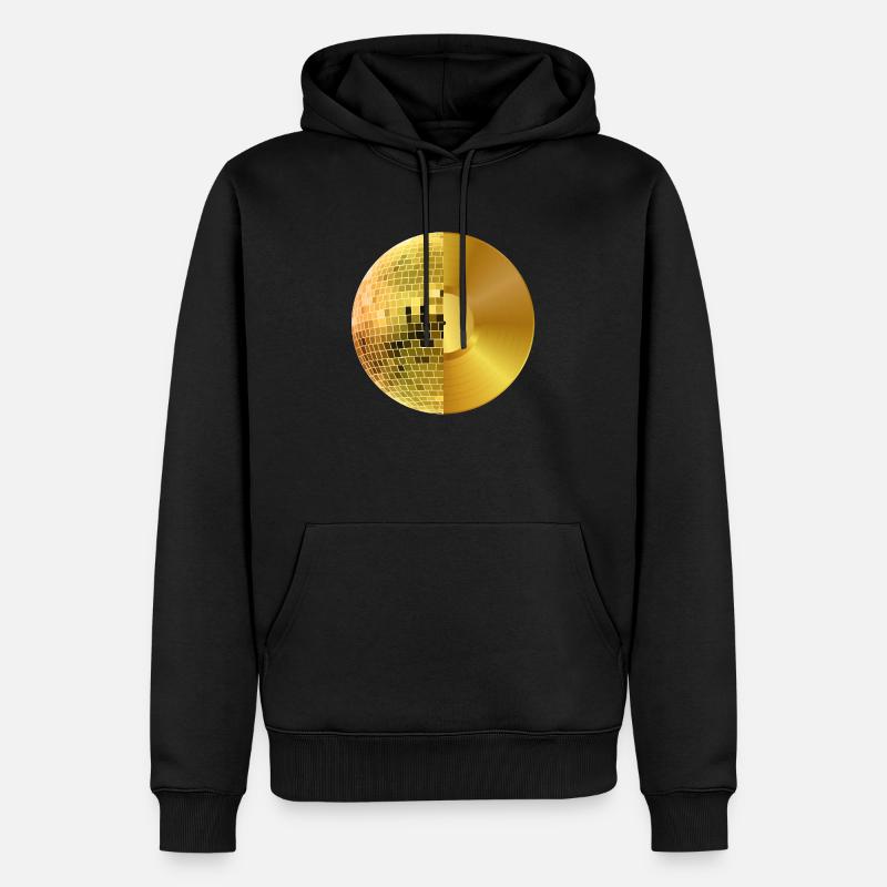 Disco ball et disque - Sweat à capuche Premium bio Homme - noir