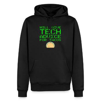 Donnera des conseils techniques pour la réparation du support Tacos - Sweat à capuche Premium bio Homme - noir - Devant - Nico (187cm)