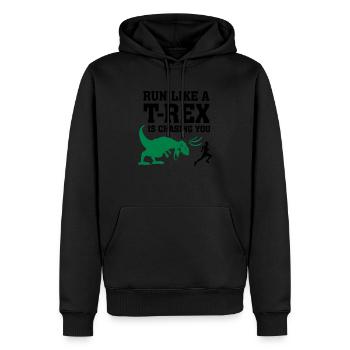 Run Like A T Rex Is Chasing You - Sweat à capuche Premium bio Homme - noir - Devant - Nico (187cm)