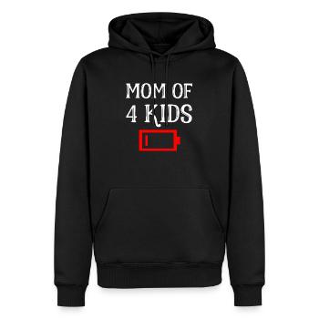 Müde Mutter von 4 Kindern Mutter von vier Kindern Geschenk - Männer Premium Bio Hoodie - Schwarz - Vorne - Nico (187cm)