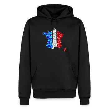 Frankreich im low poly Diamant Stil - Männer Premium Bio Hoodie - Schwarz - Vorne - Nico (187cm)