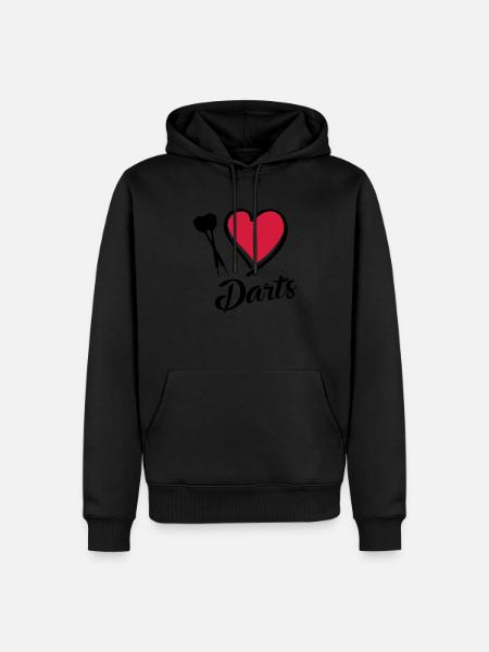 darts i love - Männer Premium Bio Hoodie - Schwarz