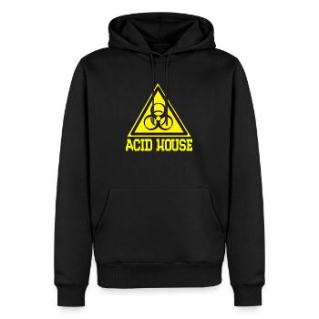 maison acide - Sweat à capuche Premium bio Homme - noir - Devant - Nico (187cm)