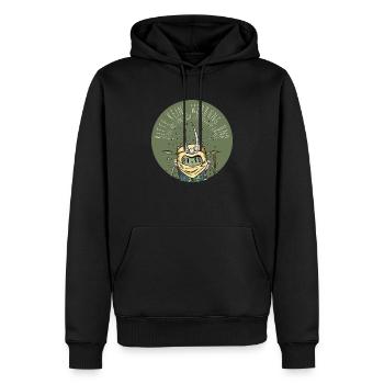Bitte keine Werbung Sticker Illustration Steinbock - Männer Premium Bio Hoodie - Schwarz - Vorne - Nico (187cm)