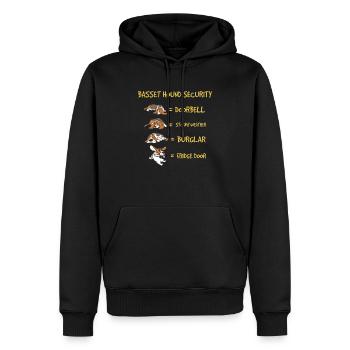 Basset Hound Sicherheit Lustiger Hund Tierhalter - Männer Premium Bio Hoodie - Schwarz - Vorne - Nico (187cm)