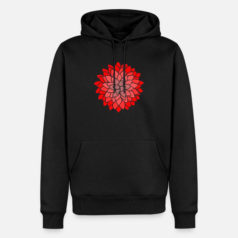 MUMS Fleur Rouge Fleurs - Sweat à capuche Premium bio Homme - noir