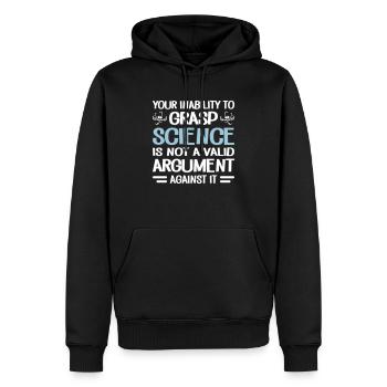Your Inability To Grasp Science - Sweat à capuche Premium bio Homme - noir - Devant - Nico (187cm)