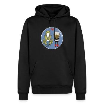 Amour de la mer - Sweat à capuche Premium bio Homme - noir - Devant - Nico (187cm)