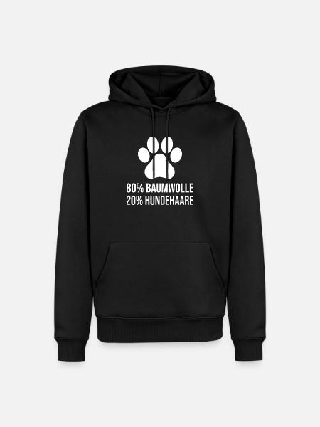 Baumwolle Hundehaare Lustiger Hunde Spruch - Männer Premium Bio Hoodie - Schwarz