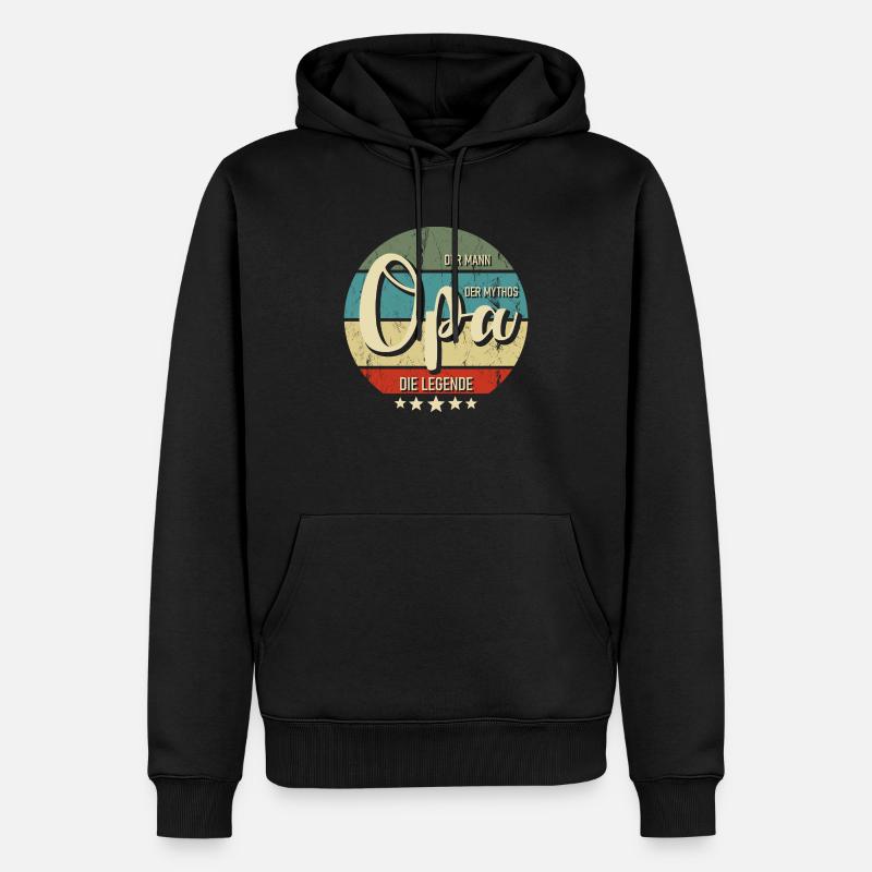 Opa - Männer Premium Bio Hoodie - Schwarz