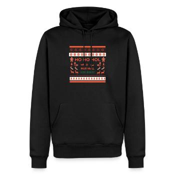 Lustiger Weihnachtspullover - Bier - Männer Premium Bio Hoodie - Schwarz - Vorne - Nico (187cm)