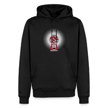 Strahlen Kaugummi Spender - Männer Premium Bio Hoodie - Schwarz - Vorne - Nico (187cm)