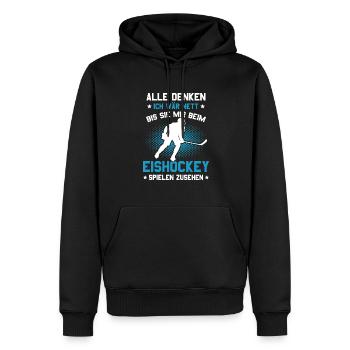 Eishockeyschläger Puck Eis Sport Eishockey - Männer Premium Bio Hoodie - Schwarz - Vorne - Nico (187cm)