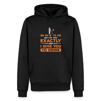 Barman Cocktail Bartender Barkeeper - Sweat à capuche Premium bio Homme - noir - Devant - Nico (187cm)