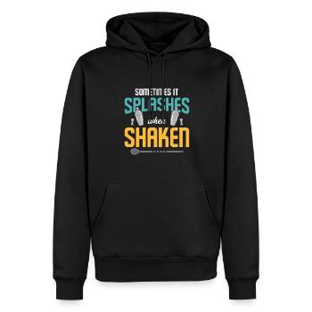Barman Cocktail Bartender Barkeeper - Sweat à capuche Premium bio Homme - noir - Devant - Nico (187cm)