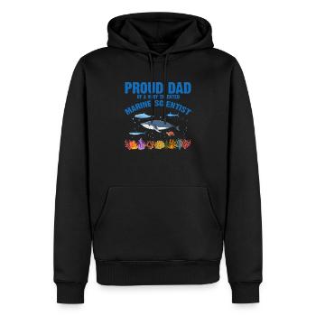 Proud Dad Marine Biologist Marine Biology Sea - Men’s Premium Organic Hoodie - black - Front - Nico (187cm)