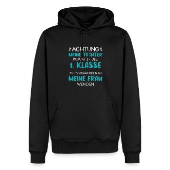 Schulanfang Einschulung 1 Klasse Grundschule - Männer Premium Bio Hoodie - Schwarz - Vorne - Nico (187cm)