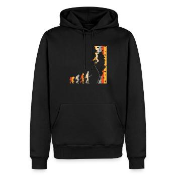 Vintage Wall Climbing Human Evolution Bouldering - Männer Premium Bio Hoodie - Schwarz - Vorne - Nico (187cm)