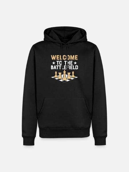 Bienvenue sur l’échiquier des joueurs d’échecs - Sweat à capuche Premium bio Homme - noir