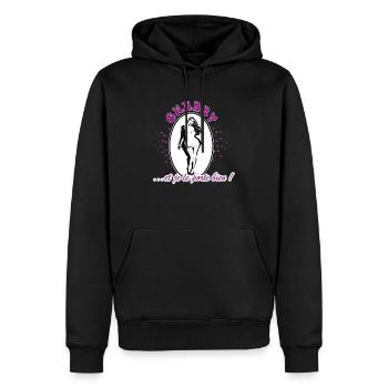chubby-femme ronde - Sweat à capuche Premium bio Homme - noir - Devant - Nico (187cm)