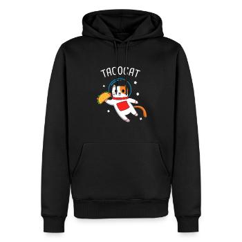 taco chat - Sweat à capuche Premium bio Homme - noir - Devant - Nico (187cm)