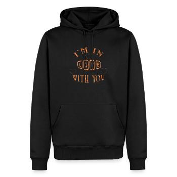 I m in love with you je suis amoureux de toi - Sweat à capuche Premium bio Homme - noir - Devant - Nico (187cm)